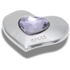 Ασημένια και μωβ γούρια Jibbitz Smt Gem Heart