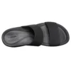 Brooklyn Double Strap Round Toe Mid Wedge Slides “Black”