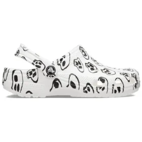 Classic Clog με σχέδιο νεκροκεφαλής “White Black”