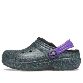 Classic Lined Clog “Black Purple Sparkles”