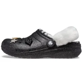 Classic Lined Clog Disco με Glitter «Μαύρο Λευκό»