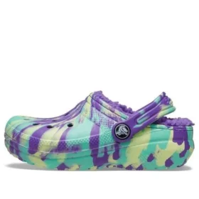 Classic Lined Clog με επένδυση και Marbled σχέδιο “Neon Purple Multi”