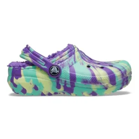 Classic Lined Clog με επένδυση και Marbled σχέδιο “Neon Purple Multi”