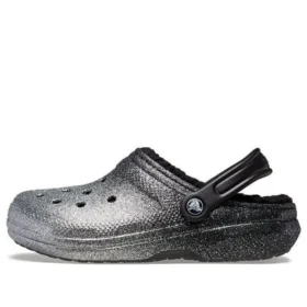 Classic Lined Clog με Glitter “Black Silver”