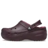 Classic Lined Clog με πλατφόρμα και επένδυση “Dark Cherry”