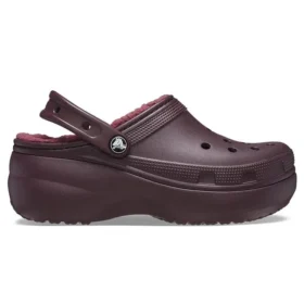 Classic Lined Clog με πλατφόρμα και επένδυση “Dark Cherry”