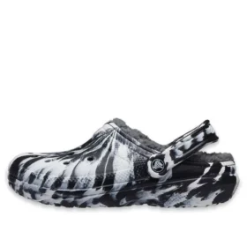 Classic Lined Clog Σανδάλια εξωτερικής χρήσης με επένδυση “Marbled White Black”