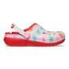 Classic Lined Clog Sweethearts με επένδυση και ψηλό τακούνι «Κόκκινο Λευκό»