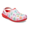 Classic Lined Clog Sweethearts με επένδυση και ψηλό τακούνι «Κόκκινο Λευκό»