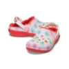 Classic Lined Clog Sweethearts με επένδυση και ψηλό τακούνι «Κόκκινο Λευκό»