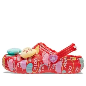 Classic Lined Clog Sweethearts με επένδυση και ψηλό τακούνι “Red multi”