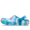 Classic Lined Clog “White Blue Aqua”