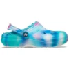Classic Lined Clog “White Blue Aqua”