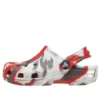 Classic Marbled Clogs “White Red Grey”