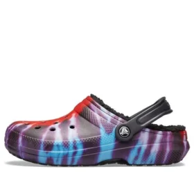 Classic Tie-Dye Stay Warm Cozy Crocs Αθλητικές παντόφλες Unisex Μωβ Κόκκινο