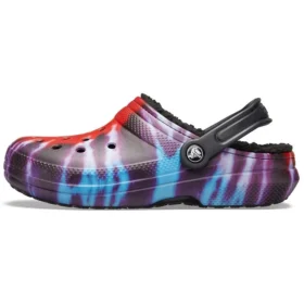 Classic Tie-Dye Stay Warm Cozy Crocs Αθλητικές παντόφλες Unisex Μωβ Κόκκινο