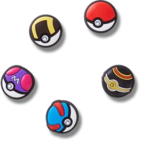 Γούρια Jibbitz™ «Poke Ball» σε συσκευασία των 5 τεμαχίων