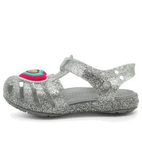 Isabella Glitter Φλατ Σανδάλια “Grey Silver”