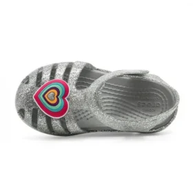 Isabella Glitter Φλατ Σανδάλια “Grey Silver”