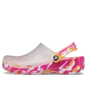 Κλασικά ημιδιαφανή σανδάλια Marbled “Transparent Pink”