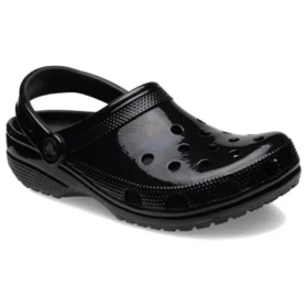 Κλασικά σανδάλια Classic Clog με έντονη γυαλάδα “Black”
