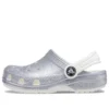 Κλασικά σανδάλια με Glitter «Silver White»