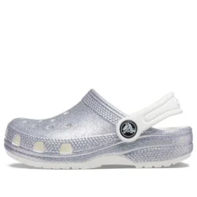 Κλασικά σανδάλια με Glitter «Silver White»