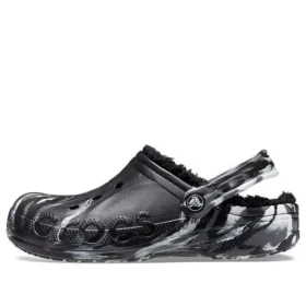 Marbled Baya Lined Clog “Black Silver”