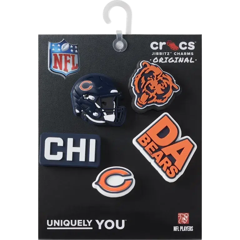 NFL Chicago Bears, σετ 5 γουριών Jibbitz για παπούτσια NFL Chicago Bears, σετ 5 γουριών Jibbitz για παπούτσια