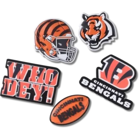 NFL Cincinnati Bengals, σετ 5 γουριών Jibbitz για παπούτσια