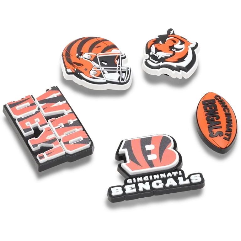 NFL Cincinnati Bengals, σετ 5 γουριών Jibbitz για παπούτσια NFL Cincinnati Bengals, σετ 5 γουριών Jibbitz για παπούτσια