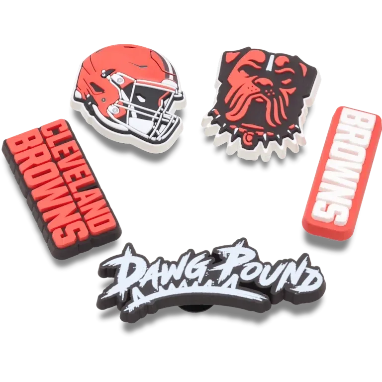 NFL Cleveland Browns, σετ 5 γούρια Jibbitz για παπούτσια NFL Cleveland Browns, σετ 5 γούρια Jibbitz για παπούτσια