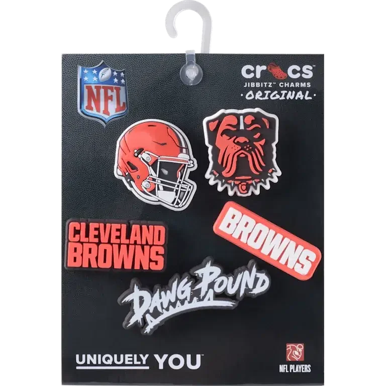 NFL Cleveland Browns, σετ 5 γούρια Jibbitz για παπούτσια NFL Cleveland Browns, σετ 5 γούρια Jibbitz για παπούτσια