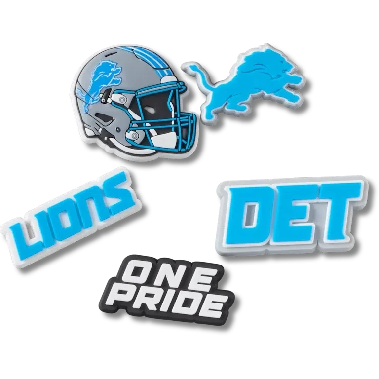 NFL Detroit Lions, σετ 5 γούρια Jibbitz για παπούτσια NFL Detroit Lions, σετ 5 γούρια Jibbitz για παπούτσια