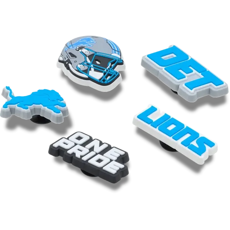 NFL Detroit Lions, σετ 5 γούρια Jibbitz για παπούτσια NFL Detroit Lions, σετ 5 γούρια Jibbitz για παπούτσια