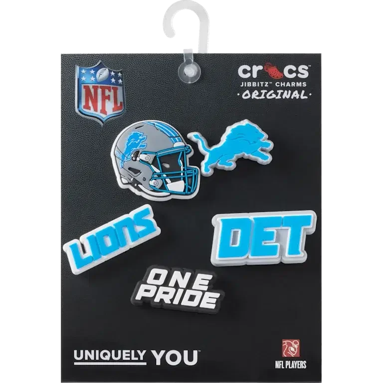 NFL Detroit Lions, σετ 5 γούρια Jibbitz για παπούτσια NFL Detroit Lions, σετ 5 γούρια Jibbitz για παπούτσια