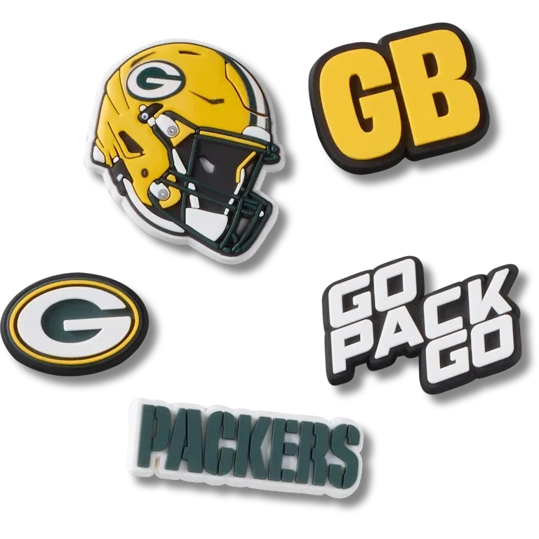 NFL Green Bay Packers, σετ 5 γούρια Jibbitz για παπούτσια NFL Green Bay Packers, σετ 5 γούρια Jibbitz για παπούτσια