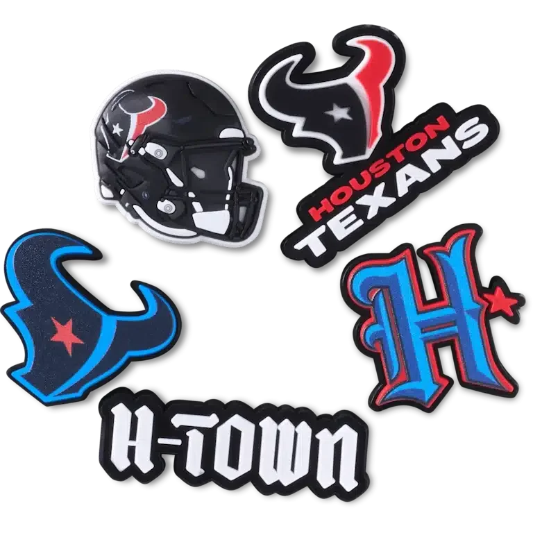 NFL Houston Texans, σετ 5 γούρια Jibbitz για παπούτσια NFL Houston Texans, σετ 5 γούρια Jibbitz για παπούτσια