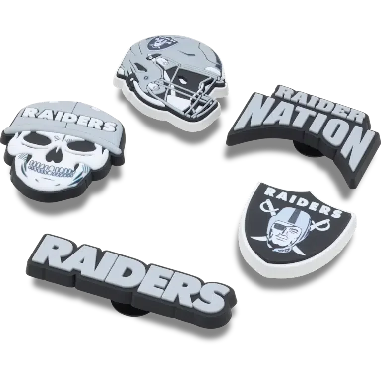 NFL Las Vegas Raiders, σετ 5 γούριας Jibbitz για παπούτσια NFL Las Vegas Raiders, σετ 5 γούριας Jibbitz για παπούτσια