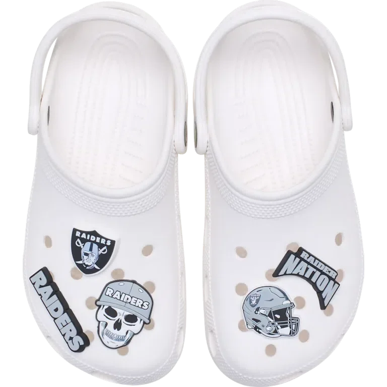 NFL Las Vegas Raiders, σετ 5 γούριας Jibbitz για παπούτσια NFL Las Vegas Raiders, σετ 5 γούριας Jibbitz για παπούτσια