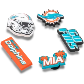 NFL Miami Dolphins Σετ 5 γούρια Jibbitz για παπούτσια