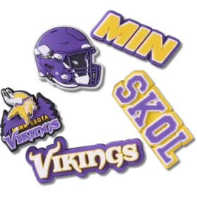 NFL Minnesota Vikings Σετ 5 γούρια Jibbitz για παπούτσια