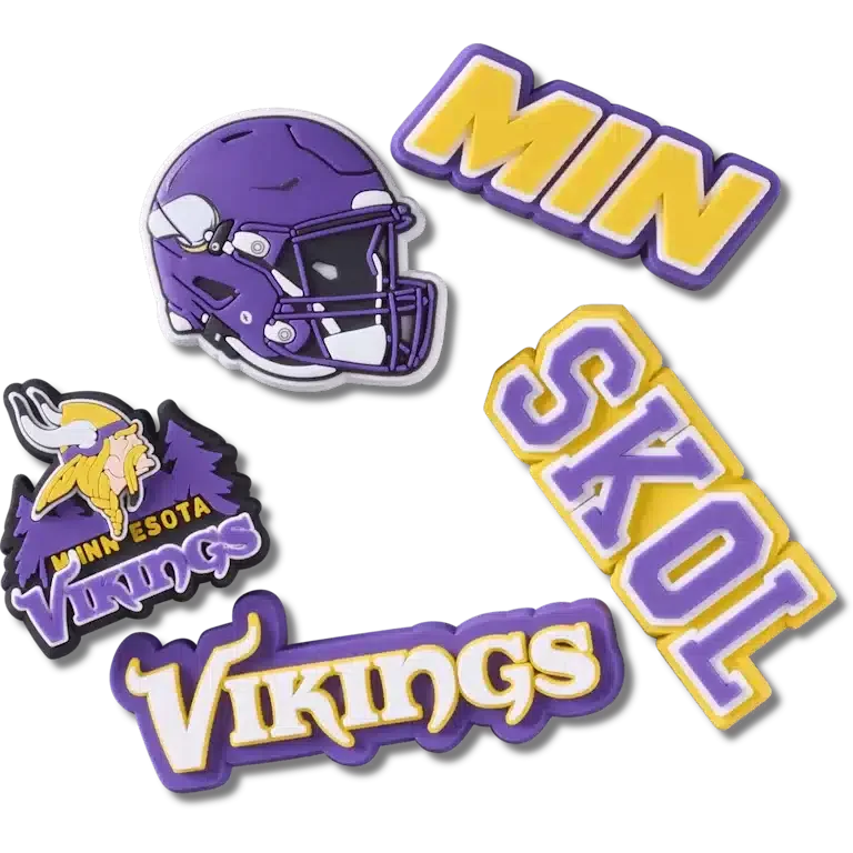 NFL Minnesota Vikings Σετ 5 γούρια Jibbitz για παπούτσια NFL Minnesota Vikings Σετ 5 γούρια Jibbitz για παπούτσια