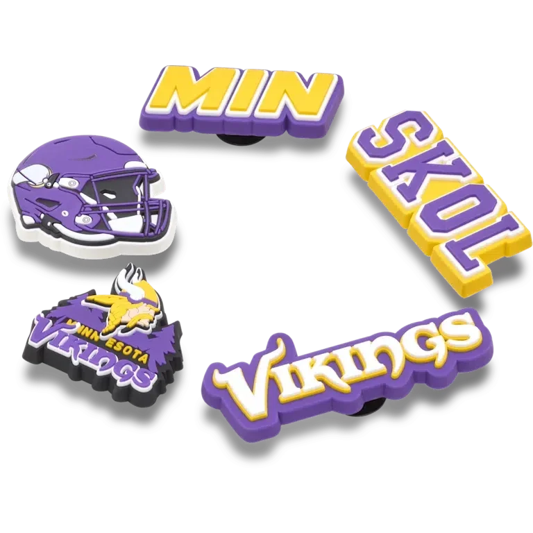 NFL Minnesota Vikings Σετ 5 γούρια Jibbitz για παπούτσια NFL Minnesota Vikings Σετ 5 γούρια Jibbitz για παπούτσια