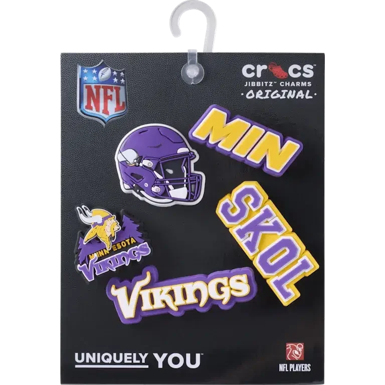 NFL Minnesota Vikings Σετ 5 γούρια Jibbitz για παπούτσια NFL Minnesota Vikings Σετ 5 γούρια Jibbitz για παπούτσια