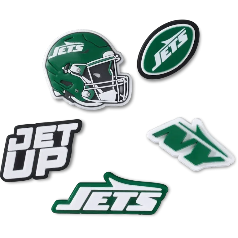 NFL New York Jets, σετ 5 γούριας Jibbitz για παπούτσια NFL New York Jets, σετ 5 γούριας Jibbitz για παπούτσια