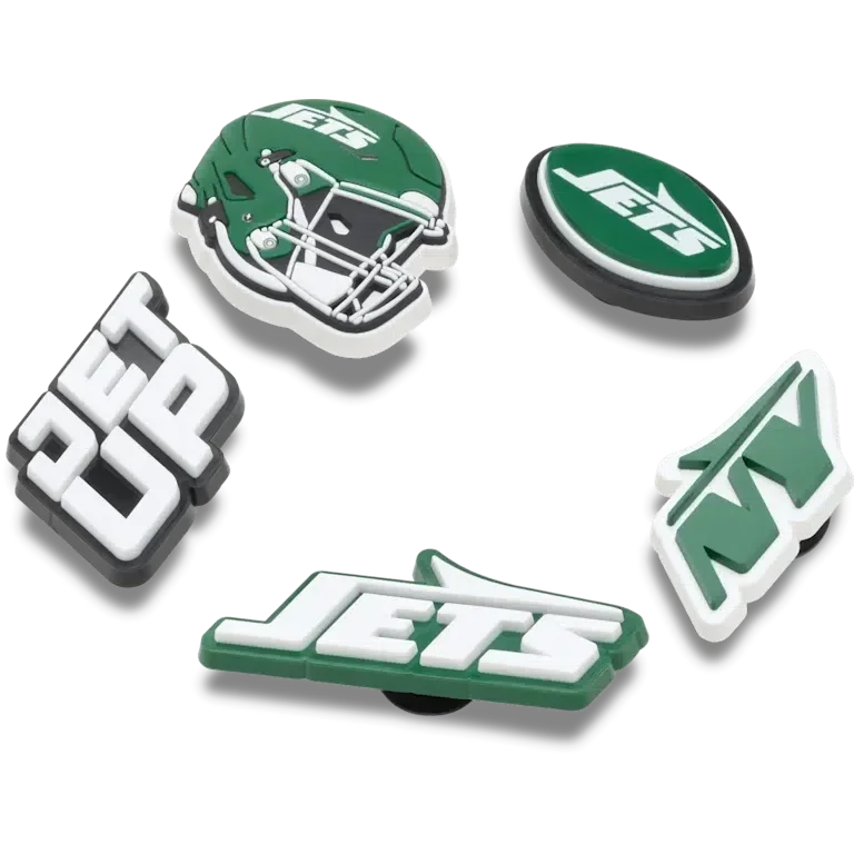 NFL New York Jets, σετ 5 γούριας Jibbitz για παπούτσια NFL New York Jets, σετ 5 γούριας Jibbitz για παπούτσια