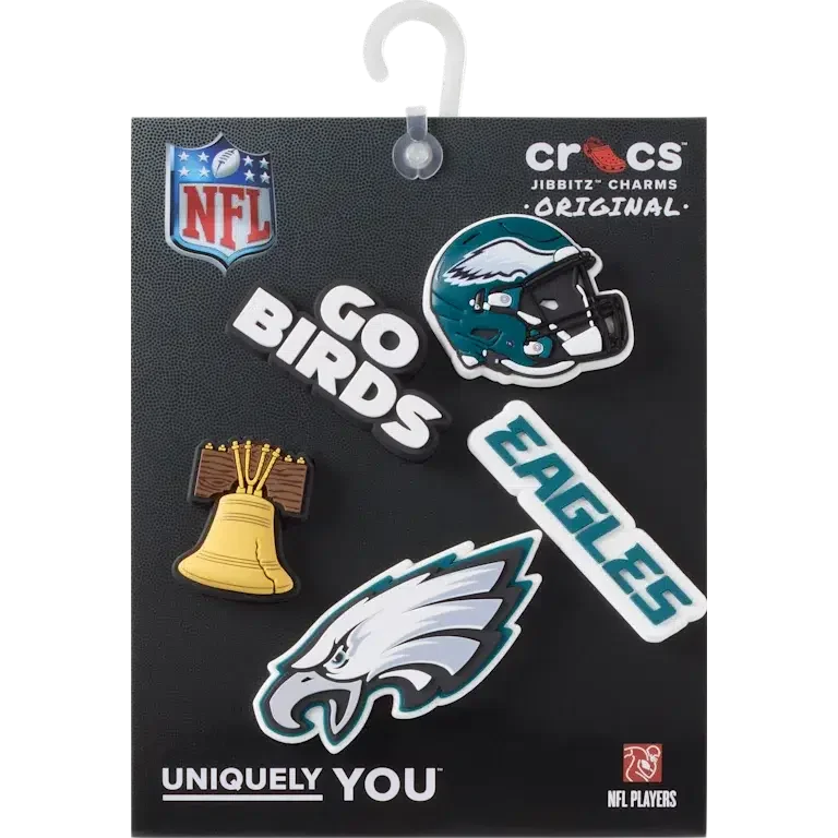 NFL Philadelphia Eagles, σετ 5 γούρια Jibbitz για παπούτσια NFL Philadelphia Eagles, σετ 5 γούρια Jibbitz για παπούτσια