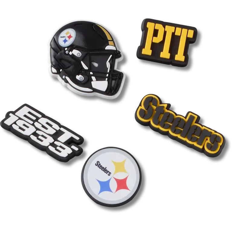 NFL Pittsburgh Steelers, σετ 5 γούρια Jibbitz για παπούτσια NFL Pittsburgh Steelers, σετ 5 γούρια Jibbitz για παπούτσια
