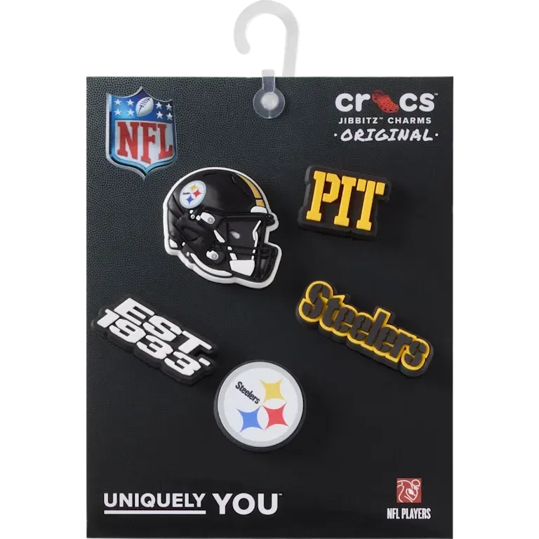 NFL Pittsburgh Steelers, σετ 5 γούρια Jibbitz για παπούτσια NFL Pittsburgh Steelers, σετ 5 γούρια Jibbitz για παπούτσια